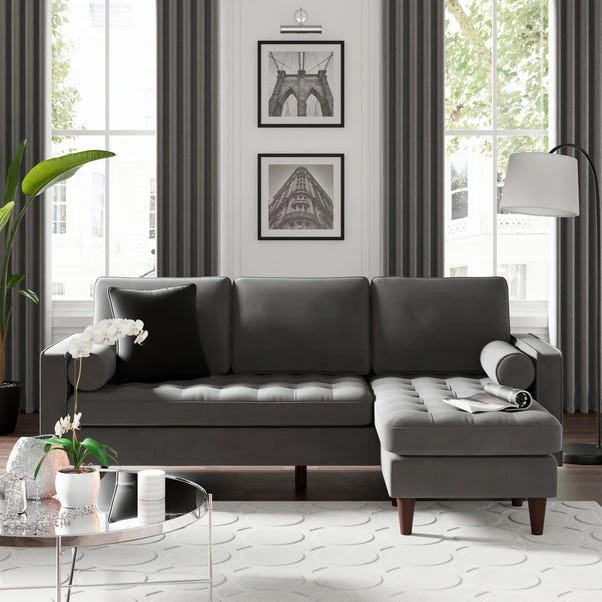 Dunelm Alfie Velvet Corner Chaise Dunelm Alfie Velvet Corner Chaise -Harmony Furniture Store 30768604