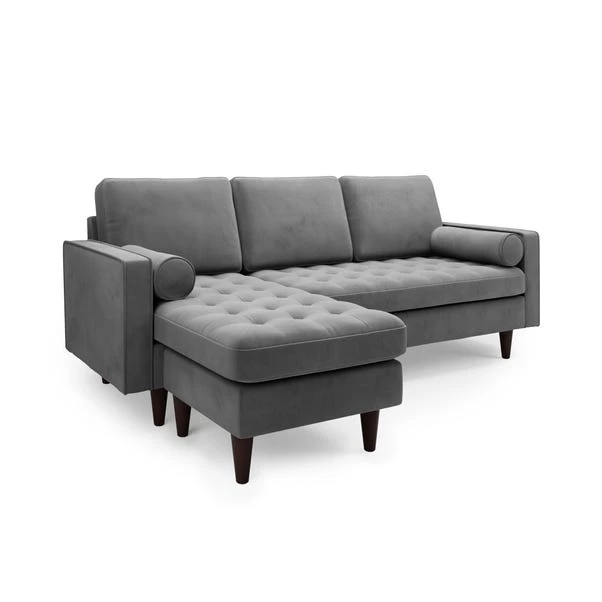Dunelm Alfie Velvet Corner Chaise Dunelm Alfie Velvet Corner Chaise -Harmony Furniture Store 30768604 alt01