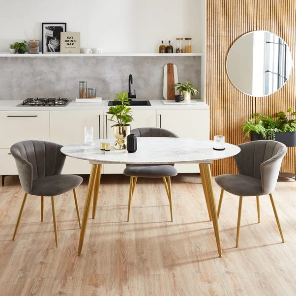 Dunelm Kendall Marble Effect Oval Dining Table Dunelm Kendall Marble Effect Oval Dining Table -Harmony Furniture Store 30769223