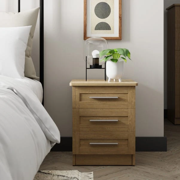 Dunelm Toby 3 Drawer Bedside Table Dunelm Toby 3 Drawer Bedside Table -Harmony Furniture Store 30769281