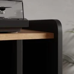 Dunelm Georgi Vinyl Cabinet Black -Harmony Furniture Store 30769724 alt03