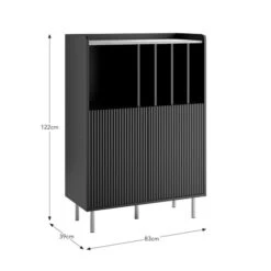 Dunelm Georgi Vinyl Cabinet Black -Harmony Furniture Store 30769724 alt05