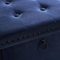 Dunelm Luxe Traveller Navy Velvet Cube -Harmony Furniture Store 30769868 alt02