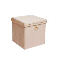Dunelm Luxe Traveller Cream Velvet Cube -Harmony Furniture Store 30769870 alt03