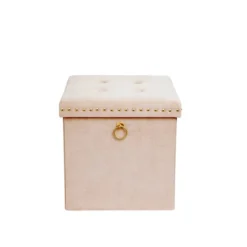 Dunelm Luxe Traveller Cream Velvet Cube -Harmony Furniture Store 30769870 alt04