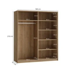 Dunelm Lincoln 180cm Sliding Double Wardrobe -Harmony Furniture Store 30775849 alt04
