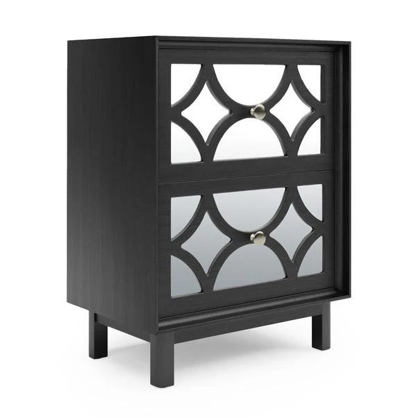 Dunelm Delphi 2 Drawer Bedside Table, Mirrored Dunelm Delphi 2 Drawer Bedside Table, Mirrored -Harmony Furniture Store 30775914 alt01