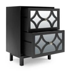 Dunelm Delphi 2 Drawer Bedside Table, Mirrored 4 Dunelm Delphi 2 Drawer Bedside Table, Mirrored -Harmony Furniture Store 30775914 alt04