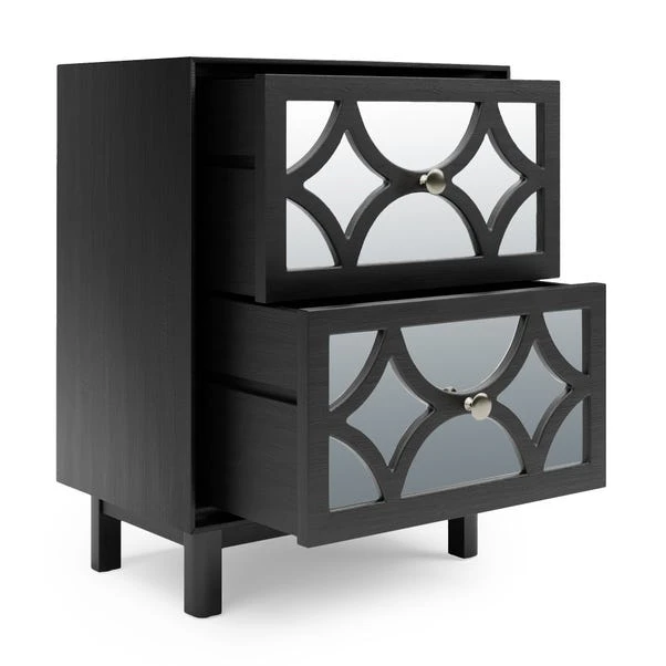 Dunelm Delphi 2 Drawer Bedside Table, Mirrored Dunelm Delphi 2 Drawer Bedside Table, Mirrored -Harmony Furniture Store 30775914 alt04