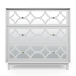 Dunelm Delphi 3 Drawer Chest, Grey & Mirrored -Harmony Furniture Store 30775917 alt02