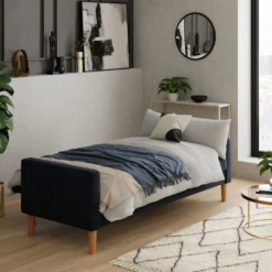 Dunelm Jacob Velvet Sofabed Luxe Navy -Harmony Furniture Store 30776264 alt03