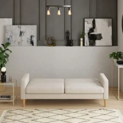 Dunelm Jacob Sherpa Sofa Bed Ivory -Harmony Furniture Store 30776267 alt02