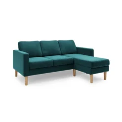 Dunelm Jacob Velvet Small Corner Chaise Sofa -Harmony Furniture Store 30776336 alt02