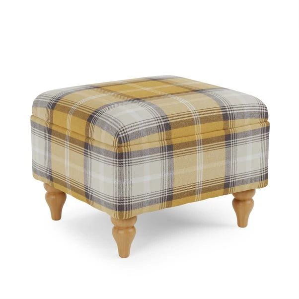 Dunelm Oswald Check Storage Footstool Tapered Leg Dunelm Oswald Check Storage Footstool Tapered Leg -Harmony Furniture Store 30779049 alt01