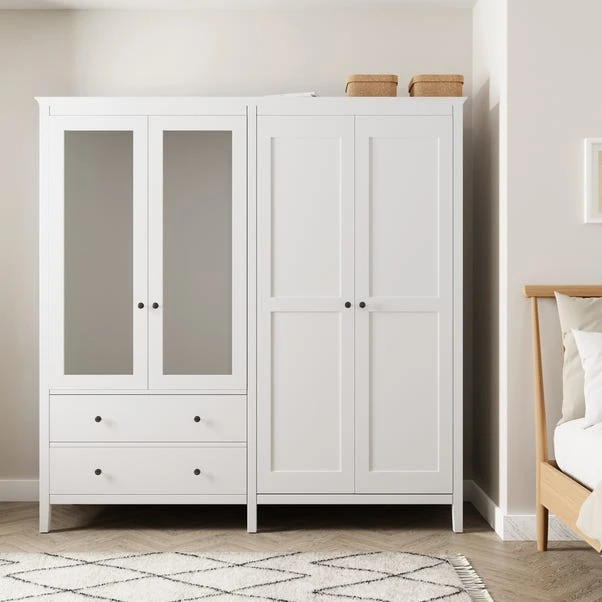 Dunelm Lynton 4 Door Wardrobe White Dunelm Lynton 4 Door Wardrobe White -Harmony Furniture Store 30780266