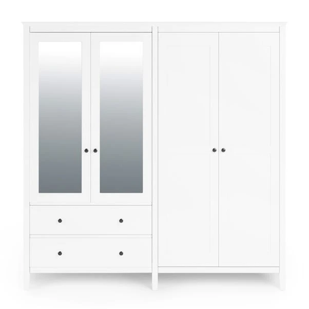 Dunelm Lynton 4 Door Wardrobe White Dunelm Lynton 4 Door Wardrobe White -Harmony Furniture Store 30780266 alt02