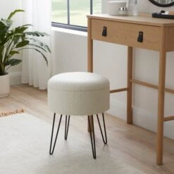 Dunelm Joanna Sherpa Footstool -Harmony Furniture Store 30780482 alt03