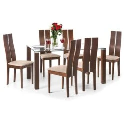 Julian Bowen Cayman Rectangular Dining Table With 6 Dining Chairs