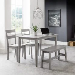Julian Bowen Kobe Compact Rectangular Dining Table Grey