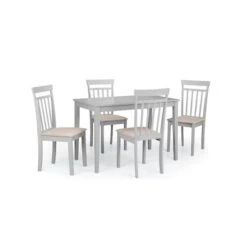 Julian Bowen Taku Rectangular Grey Dining Table With 4 Coast Grey Chairs