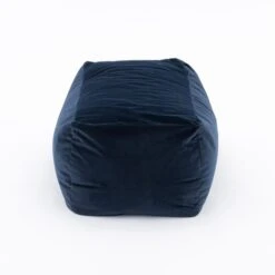 Dunelm Eliza Rectangular Pouffe Luxe Navy