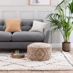 The Edited Life Aztec Jute Bobble Pouffe