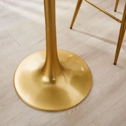 Dunelm Silas White Faux Marble Bar Table Gold -Harmony Furniture Store 30802254 alt02