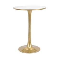 Dunelm Silas White Faux Marble Bar Table Gold -Harmony Furniture Store 30802254 alt03