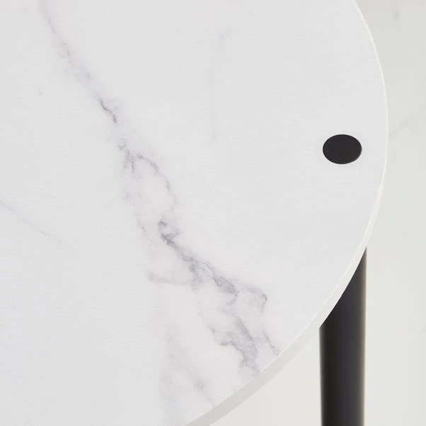 Dunelm Aiko Side Table with 1 LED Light Black and Faux Marble Dunelm Aiko Side Table With 1 LED Light Black And Faux Marble -Harmony Furniture Store 30802418 alt02