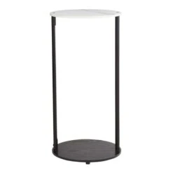 Dunelm Aiko Side Table With 1 LED Light Black And Faux Marble 4 Dunelm Aiko Side Table With 1 LED Light Black And Faux Marble -Harmony Furniture Store 30802418 alt04