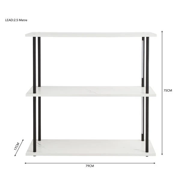 Dunelm Aiko Console Table with 2 LED Lights Black and Faux Marble Dunelm Aiko Console Table With 2 LED Lights Black And Faux Marble -Harmony Furniture Store 30802419 alt05