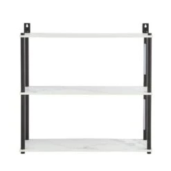 Dunelm Aiko Wall Unit With LED Lights Black And Faux Marble -Harmony Furniture Store 30802420 alt04