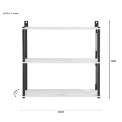 Dunelm Aiko Wall Unit With LED Lights Black And Faux Marble -Harmony Furniture Store 30802420 alt05