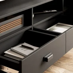 Dunelm Fulton Black Extra Wide TV Unit -Harmony Furniture Store 30803125 alt02