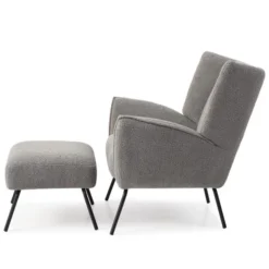 Kyoto Hana Sherpa Chair With Footstool -Harmony Furniture Store 30808439 alt02