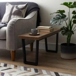 Dunelm Freddie Rustic Wood Long Side Table