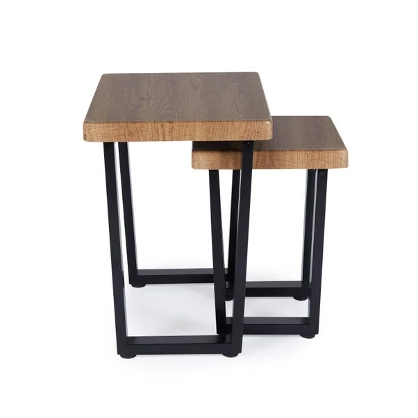 Dunelm Freddie Rustic Wood Effect Nest of Tables Dunelm Freddie Rustic Wood Effect Nest Of Tables -Harmony Furniture Store 30809247 alt02