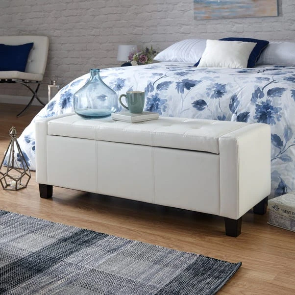 GFW Verona PU Leather Ottoman Bench White GFW Verona PU Leather Ottoman Bench White -Harmony Furniture Store 30811457