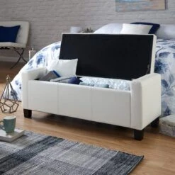 GFW Verona PU Leather Ottoman Bench White 2 GFW Verona PU Leather Ottoman Bench White -Harmony Furniture Store 30811457 alt03