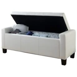 GFW Verona PU Leather Ottoman Bench White 3 GFW Verona PU Leather Ottoman Bench White -Harmony Furniture Store 30811457 alt04