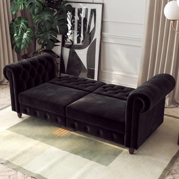 Dorel Felix Velvet Chesterfield Sofa Bed Dorel Felix Velvet Chesterfield Sofa Bed -Harmony Furniture Store 30812096 alt01