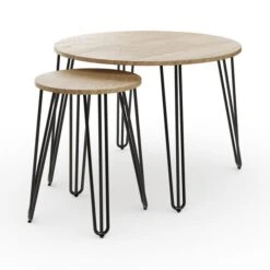 Dunelm Bella Coffee Nest Set Oak Effect -Harmony Furniture Store 30817122 alt04