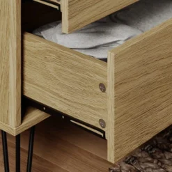 Dunelm Bella 3 Drawer Chest Oak Effect -Harmony Furniture Store 30817124 alt03