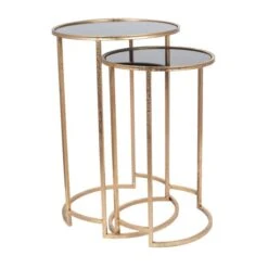 Pacific Lifestyle Pacific Veneziano Set Of 2 Nest Of Tables, Iron & Glass -Harmony Furniture Store 30821749 alt05