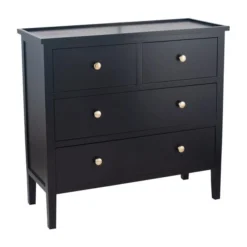 Pacific Lifestyle Pacific Chelmsford 4 Drawer Chest, Black Painted Pine -Harmony Furniture Store 30821759 alt02