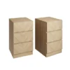 GFW Set Of 2 Taranto 3 Drawer Bedside Tables, Oak Effect