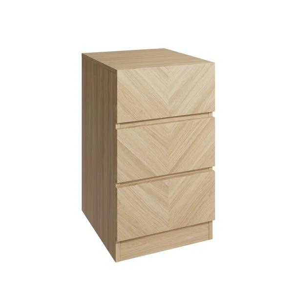 GFW Set of 2 Taranto 3 Drawer Bedside Tables, Oak Effect GFW Set Of 2 Taranto 3 Drawer Bedside Tables, Oak Effect -Harmony Furniture Store 30825681 alt02