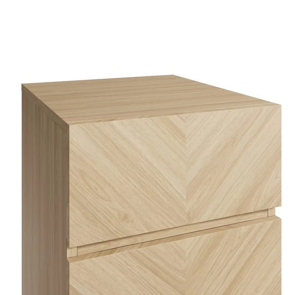 GFW Set of 2 Taranto 3 Drawer Bedside Tables, Oak Effect GFW Set Of 2 Taranto 3 Drawer Bedside Tables, Oak Effect -Harmony Furniture Store 30825681 alt03