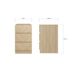 GFW Set Of 2 Taranto 3 Drawer Bedside Tables, Oak Effect 5 GFW Set Of 2 Taranto 3 Drawer Bedside Tables, Oak Effect -Harmony Furniture Store 30825681 alt06